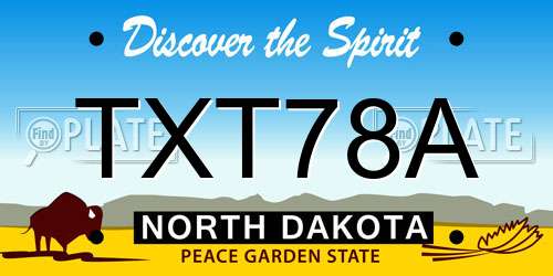 TXT78A North Dakota License Plate