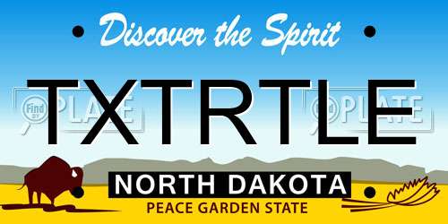 TXTRTLE North Dakota License Plate