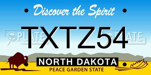 TXTZ54 North Dakota License Plate