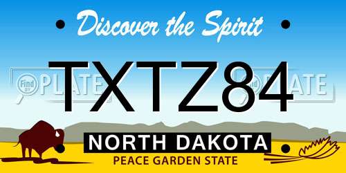 TXTZ84 North Dakota License Plate
