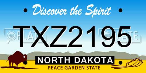 TXZ2195 North Dakota License Plate