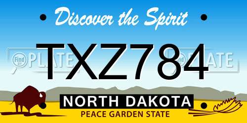 TXZ784 North Dakota License Plate