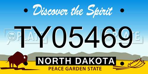 TY05469 North Dakota License Plate