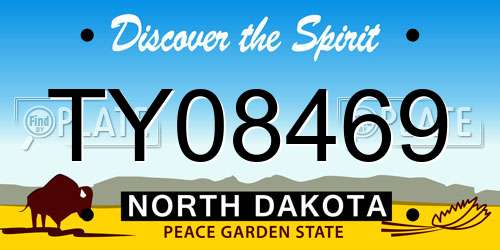 TY08469 North Dakota License Plate