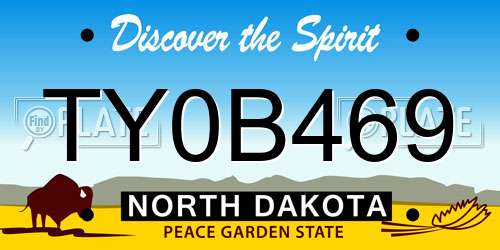 TY0B469 North Dakota License Plate