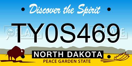 TY0S469 North Dakota License Plate