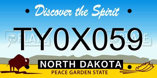 TY0X059 North Dakota License Plate