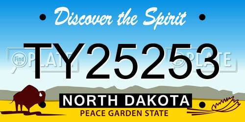 TY25253 North Dakota License Plate
