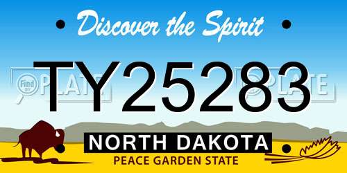 TY25283 North Dakota License Plate