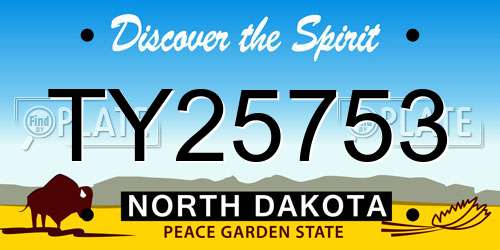 TY25753 North Dakota License Plate