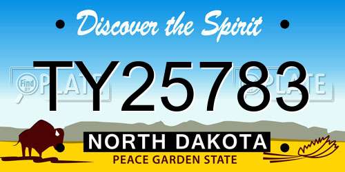 TY25783 North Dakota License Plate