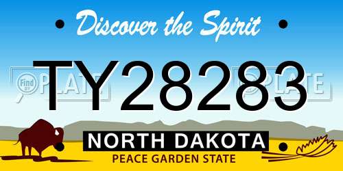 TY28283 North Dakota License Plate