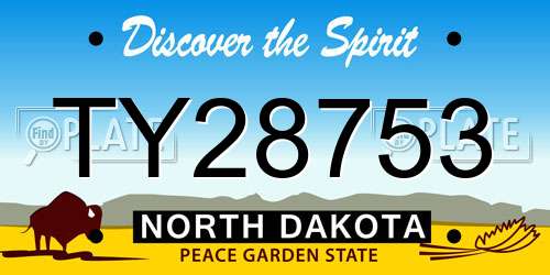 TY28753 North Dakota License Plate