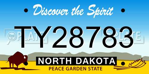 TY28783 North Dakota License Plate