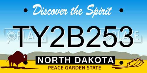 TY2B253 North Dakota License Plate
