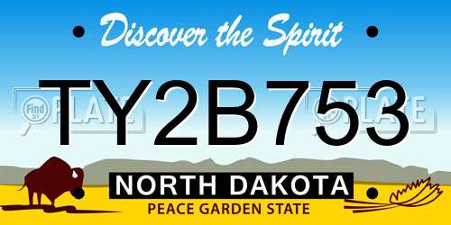 TY2B753 North Dakota License Plate