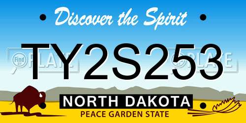 TY2S253 North Dakota License Plate