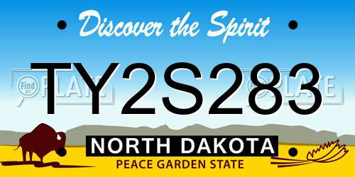 TY2S283 North Dakota License Plate