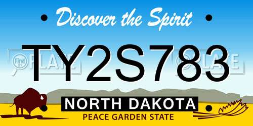TY2S783 North Dakota License Plate