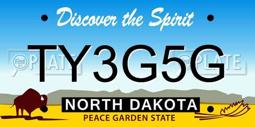 TY3G5G North Dakota License Plate