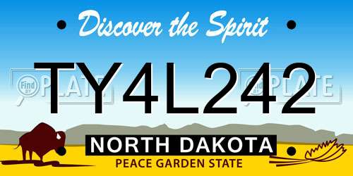 TY4L242 North Dakota License Plate