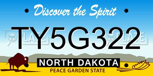 TY5G322 North Dakota License Plate