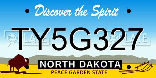 TY5G327 North Dakota License Plate