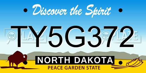 TY5G372 North Dakota License Plate