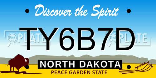 TY6B7D North Dakota License Plate