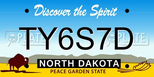TY6S7D North Dakota License Plate
