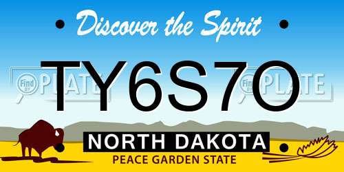TY6S7O North Dakota License Plate