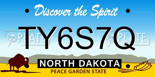 TY6S7Q North Dakota License Plate