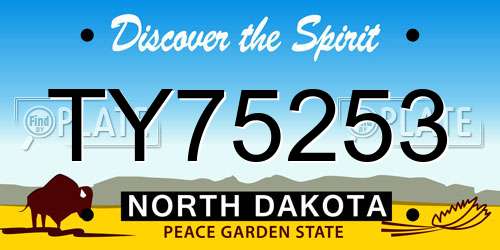 TY75253 North Dakota License Plate