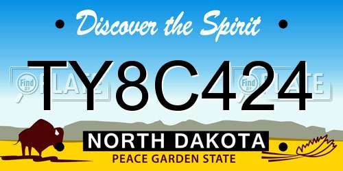 TY8C424 North Dakota License Plate