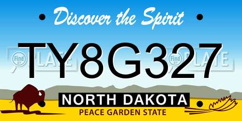 TY8G327 North Dakota License Plate