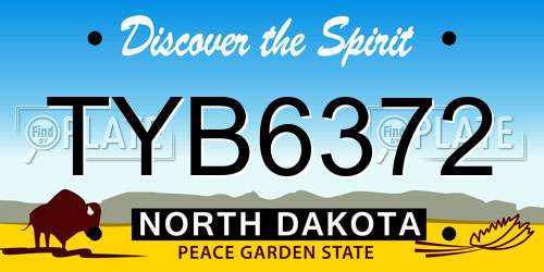 TYB6372 North Dakota License Plate