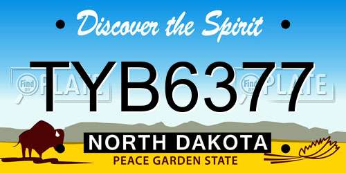 TYB6377 North Dakota License Plate