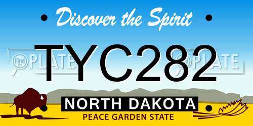 TYC282 North Dakota License Plate