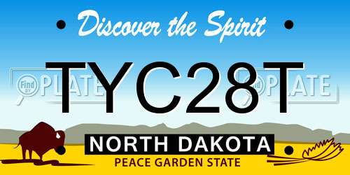 TYC28T North Dakota License Plate