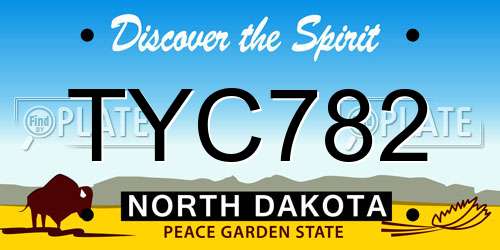 TYC782 North Dakota License Plate