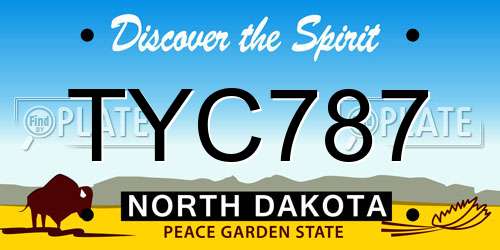 TYC787 North Dakota License Plate
