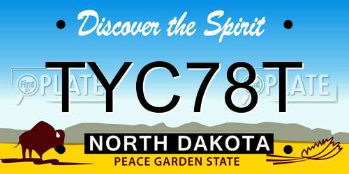 TYC78T North Dakota License Plate