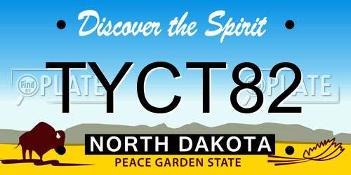 TYCT82 North Dakota License Plate