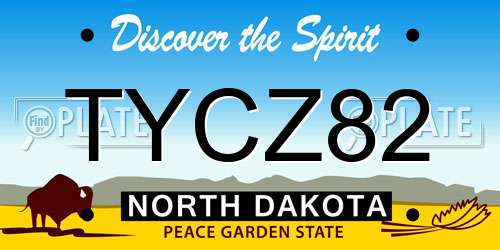 TYCZ82 North Dakota License Plate