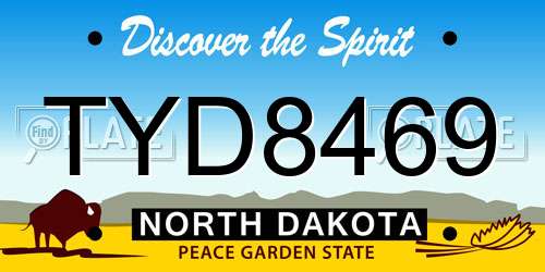 TYD8469 North Dakota License Plate