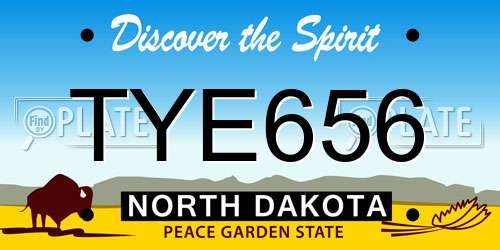 TYE656 North Dakota License Plate