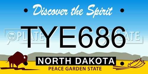 TYE686 North Dakota License Plate