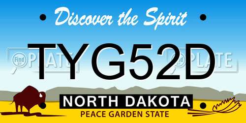 TYG52D North Dakota License Plate