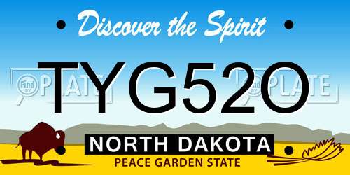 TYG52O North Dakota License Plate