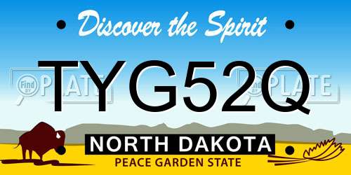 TYG52Q North Dakota License Plate